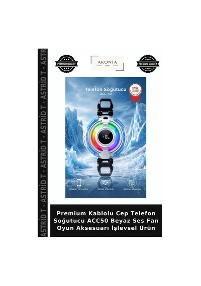 Premium Kablolu Cep Telefon Soğutucu Acc50 Beyaz Ses Fan Oyun Aksesuarı İşlevsel Ürün