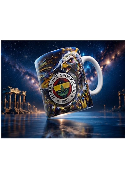 Fener Bahçe Kartal Tasarımlı Seramik Kupa Bardak Taraftara Özel Kahve Ve Çay Kupası Beyaz