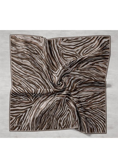 Silk Home Tivil İpek Eşarp Ist 11495 - 01 Füme Zebra Desen Füme