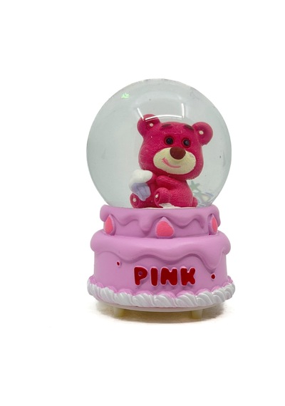 Işıklı Kar Küresi Pembe Ayıcık Cupcake 7 Cm
