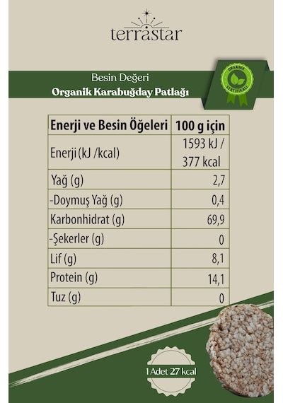 Terrastar Organik Karabuğday Patlağı 12'li