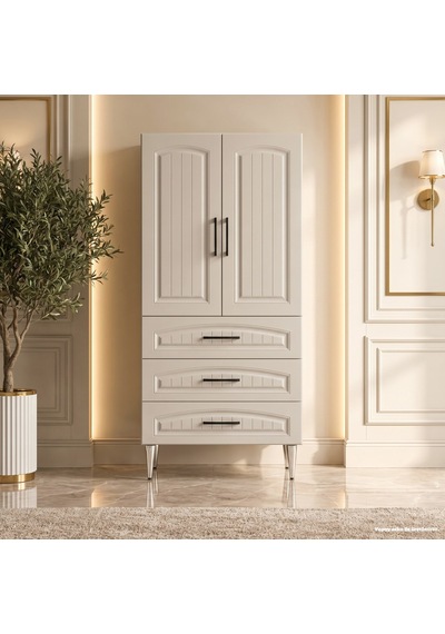Gordes Çok Amaçlı Dolap 60 Cm 2 Kapak 3 Çekmece Soft İpek Gri - Çok Amaçlı Banyo Dolabı Bej Gordes Çok Amaçlı Dolap 60 Cm 2 Kapak 3 Çekmece Soft İpek Gri - Çok Amaçlı Banyo Dolabı Bej
