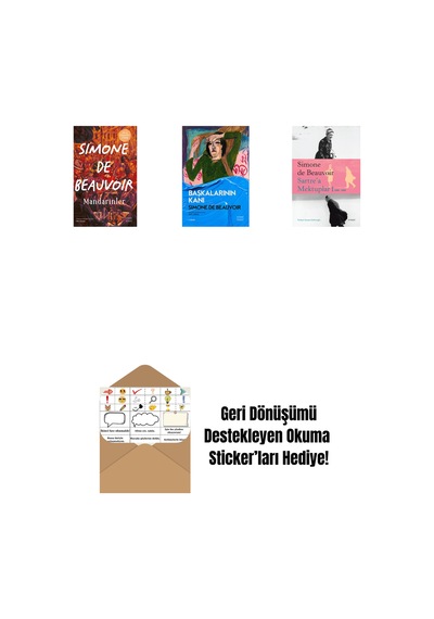 Mandarinler + Başkalarının Kanı + J. P. Sartre İle Söyleşiler + Okuma Sticker'ları