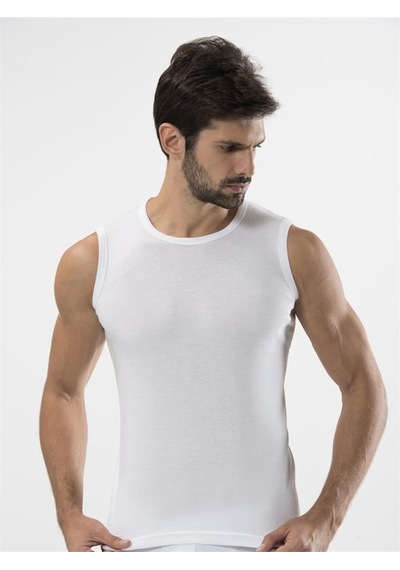 Türen 134 Spor O Yaka Erkek Atlet İkili Paket-beyaz Beyaz