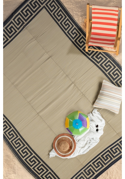 Savana Xl Plaj Kamp Karavan Piknik Bahçe Halısı Balkon Teras Hasır Mat Savan Halı 240x330 Kahverengi - Krem