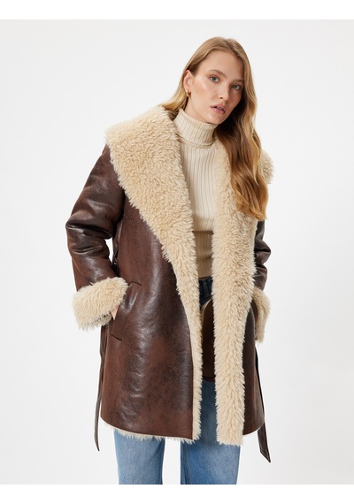 Koton Suni Deri Kaban Oversize Yakası Suni Kürklü Kemerli Cepli Kahverengi 5wak00119ew Kahve Kahverengi Koton Suni Deri Kaban Oversize Yakası Suni Kürklü Kemerli Cepli Kahverengi 5wak00119ew Kahve Kahverengi