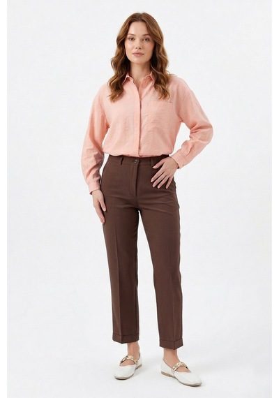 Lale Butik Büyük Beden Kadın Yırtmaç Detay Bilek Boy Kumaş Pantolon 07 Acı Kahve Acı Kahverengi Lale Butik Büyük Beden Kadın Yırtmaç Detay Bilek Boy Kumaş Pantolon 07 Acı Kahve Acı Kahverengi