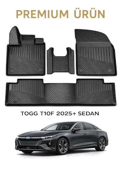 Togg T10f 2025+ Sedan 3d Oto Paspas Tam Uyum Siyah