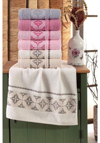 Damask 50x90 Cm 6 Lı Antibakteriyel El Ve Yüz Havlusu Pamuklu Renkli