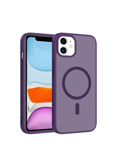 Ardemix Apple iPhone Uyumlu 11 Kılıf M-safe Şarj Özellikli Zore Babet Kapak - Derin Mor