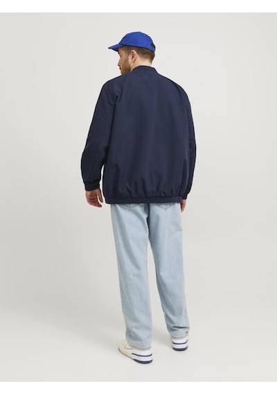 Jack & Jones Büyük Beden Beyzbol Yaka Bomber Ceket- Rush - 12173990 Navy Blazer