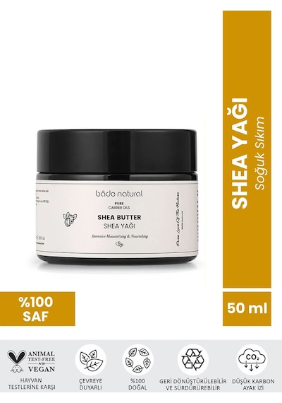 Bade Natural Shea Yağı Soğuk Sıkım %100 Saf 50 ML