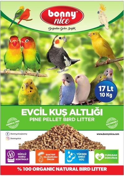 Bonnynice Bonny Nice Kuş Kumu Kanarya Muhabbet Papağan Bülbül Kafes Altlığı 10 Kg 17 Lt 1 Adet