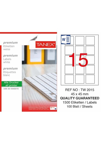 Tanex Etiket Tw-2015 45X45MM