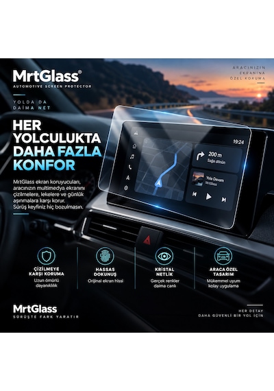 Renault Boreal Iconic Paket Dijital Gösterge Ve Multimedya Ekran Koruyucu 9h Nano Set