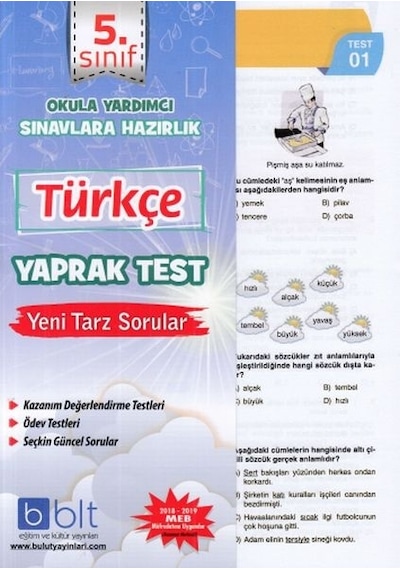Bulut Eğitim Ve Kültür Yayınları / 5. Sınıf Türkçe Yaprak Test
