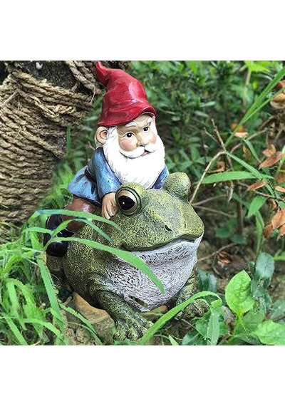 "büyülü Bahçe Gnome Majestic Frog - Ev Dekoru İçin Kaprisli Reçine Heykelcik"