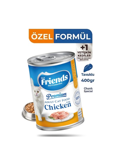 Premium Tavuklu Yetişkin Kedi Konservesi 400 Gr Özel Formül Yaş Mama
