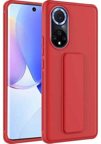 Huawei Honor 50 Kılıf Zore Qstand Kapak Kırmızı