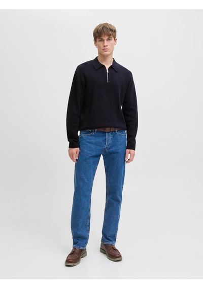 Jack & Jones Jprmılano Stıtch Knıt Zıp Polo Sn Night Sky Çok Renkli