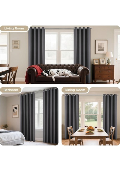Joydeco Karartma Perdeleri 200 Cm Uzunluk 2 Panel Seti, Isı Yalıtımlı Uzun Perde Ve Perdeler 2 Burg, Oturma Odası Y Genel Joydeco Karartma Perdeleri 200 Cm Uzunluk 2 Panel Seti, Isı Yalıtımlı Uzun Perde Ve Perdeler 2 Burg, Oturma Odası Y Genel