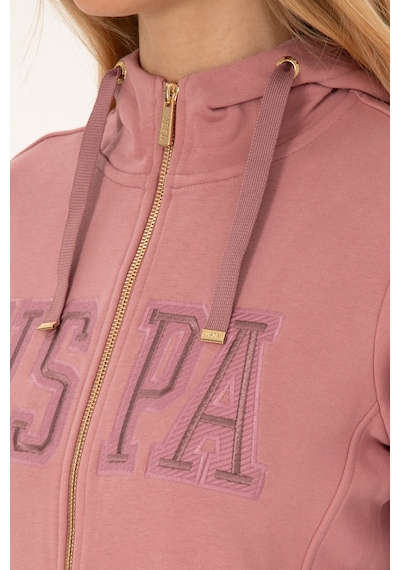 U.S. Polo Assn. Kadın Gül Kurusu Fermuarlı Kapüşonlu Basic Sweatshirt 50307769-VR221 U.S. Polo Assn. Kadın Gül Kurusu Fermuarlı Kapüşonlu Basic Sweatshirt 50307769-VR221