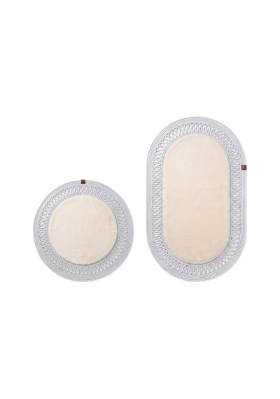 Banyo Paspası Takımı 60x100+60x60 Cm İç Trikot Bej & Gümüş