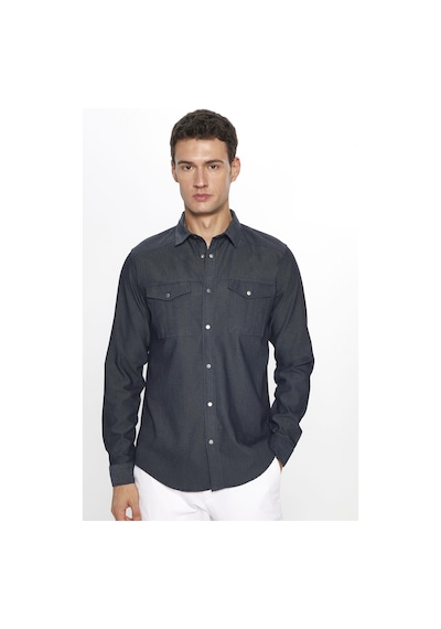 Tudors Erkek Slim Fit Dar Kesim Uzun Kollu Denim Kot Yıkamalı Çift Cepli Antrasit Spor Yaka Gömlek-31721 Antrasit Tudors Erkek Slim Fit Dar Kesim Uzun Kollu Denim Kot Yıkamalı Çift Cepli Antrasit Spor Yaka Gömlek-31721 Antrasit