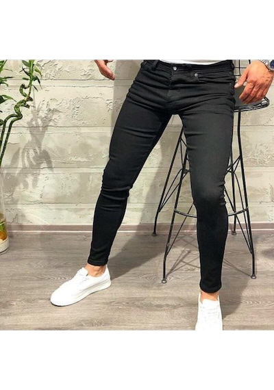 Skınny Erkek Jeans Pantolon Siyah