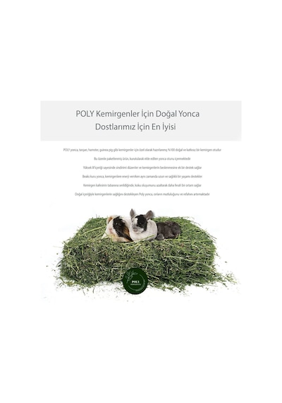 Poly Kemirgen Doğal Kuru Yonca Kemirgen Otu-tavşan-ginepig-hamster 500 Gr