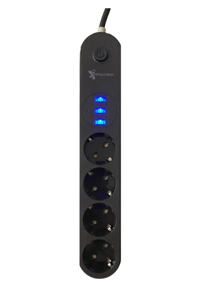 Buffer 4lü Siyah Anahtarlı 3 Usb Li Akım Korumalı Topraklı Çocuk Korumalı Grup Priz 2 Metre Diğer