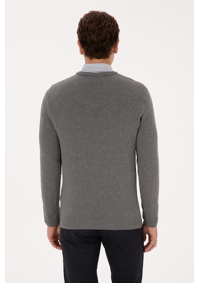 U.s. Polo Assn. Erkek Gri Melanj Kazak /triko 50313668-vr086 Grı Melanj