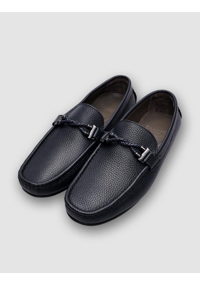 Cabani Sanvano Hakiki Deri Lacivert Erkek Loafer