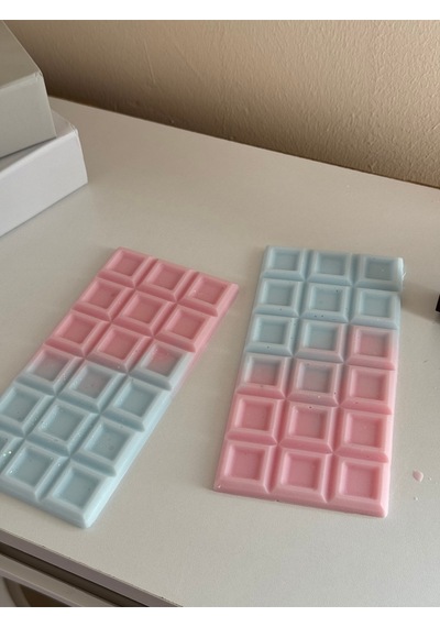 2 Adet Kare Çikolata Tablet Model Buhurdanlık Mumu Turkuaz