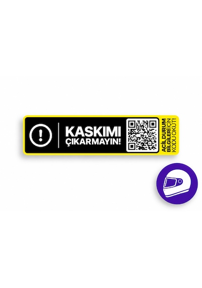 Meo Qr Kodlu Kask Acil Durum Bilgileri Etiketi Çok Renkli
