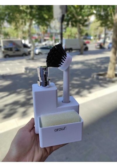 Arow Verona Sıvı Sabunluk Mutfak Seti Beyaz
