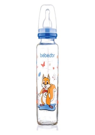 Bebedor Desenli Cam Biberon Silikon Emzikli 250 Ml 31302-1