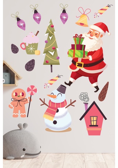 Crevidi Sevimli Noel Baba Ve Arkadaşları Çocuk Odası Stickeri