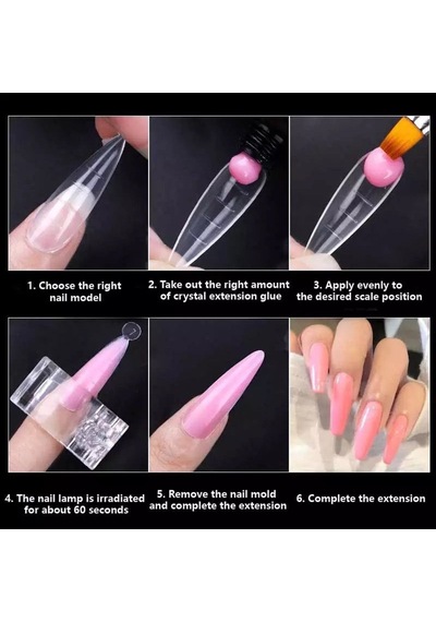 Ellea Nail 120' Li Stıletto Poly Gel Tips Kalıp Form