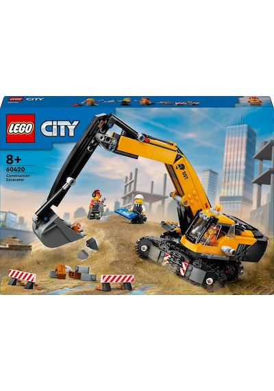 LEGO® City Sarı İnşaat Ekskavatörü 60420 - 8 Yaş & Üzeri Çocuklar için Yaratıcı Oyuncak Yapım Seti (633 Parça)