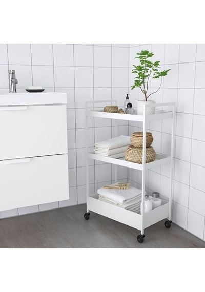Ikea Nıssafors Servis Arabası, Beyaz, 50,5x30x83 Cm