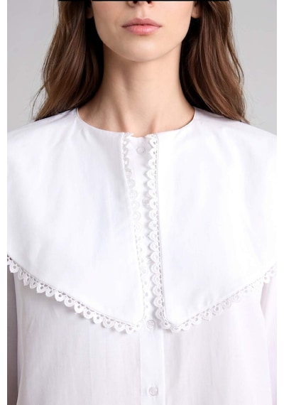 Defacto Regular Fıt Poplin Uzun Kollu Ecru Tunik H7641ax26smer105 Ekru-er105