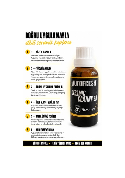 Ceramic Coat 9h Zirkonyum Katkılı Araç Seramik Kaplama Boya Koruma 30 Ml