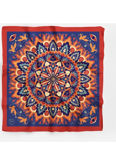 Indıan Mandala Desen Bandana/fular Çok Renkli