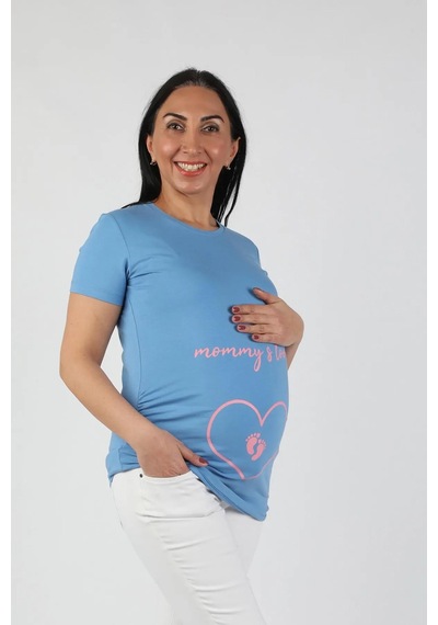 Balins Hamile Mommy Love Tişört Pembe Baskılı 001