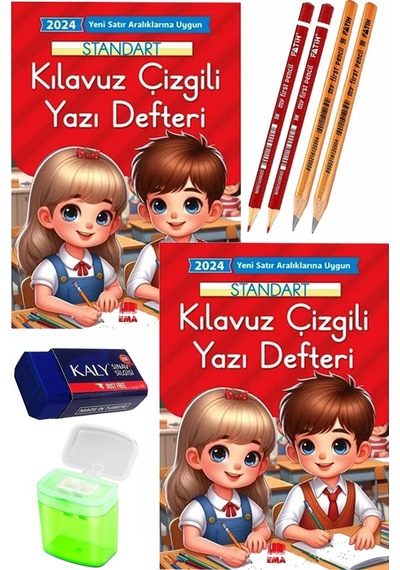 Güzel Yazı Defteri Orta Boy Fatih Kırmızı Ve Siyah Jumbo Kurşun Kalem Sınav Silgisi Kalemtraş Yeni Müfredat Standart