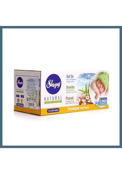 Bezos Natural Yenidoğan Islak Mendil 12x40 480 Yaprak Agc Tekli