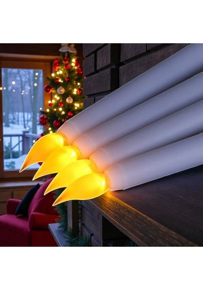 2 Adet Led Işıklı 27 Cm Uzun Şamdan Mumu Gün Işığı Led Işıklı Şamdan Mumu Led Işıklı Mum Pilli Mum Gün Işığı