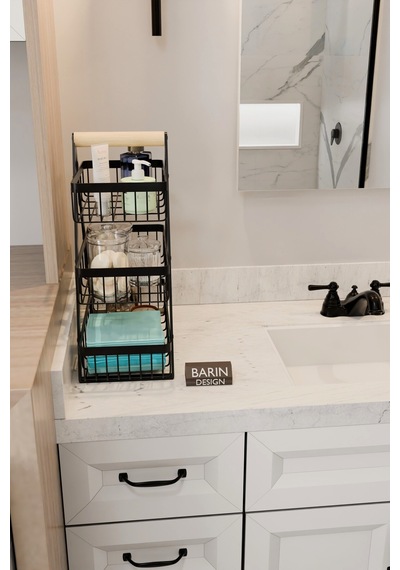 3 Katlı Metal Telli Banyo Düzenleyici Raf Havluluk, Pamukluk, Kişisel Bakım Ve Kozmetik Organizer Siyah
