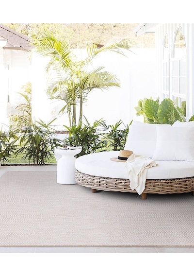 Fresco Ekru Natural İskandinav Jüt Yıkanabilir Halı Kilim Balkon Ekru - Krem